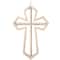 Light Brown Wood Carved Beaded Crosses Biblical Wall Decor with Rope Hanger Set of 3 9", 18"